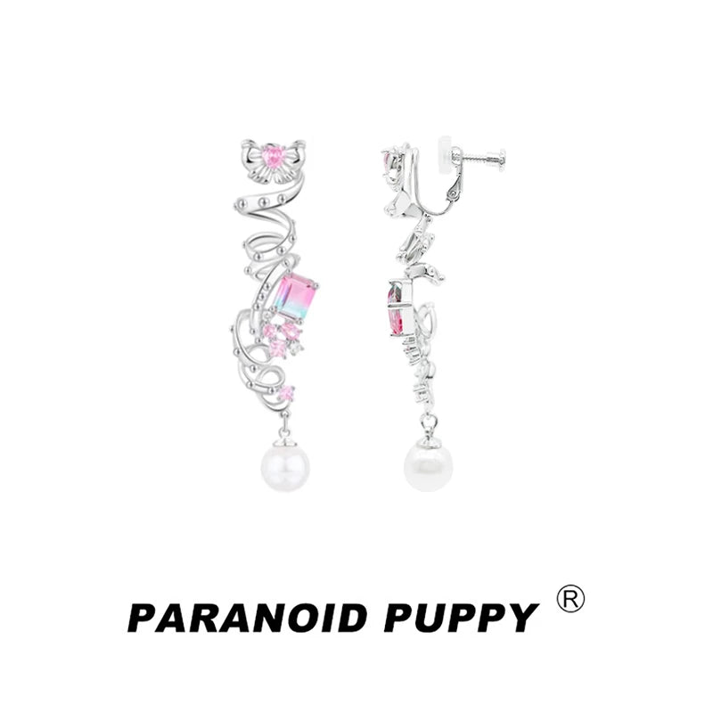 PP Bow Light Luxury High-end Pearl Earrings