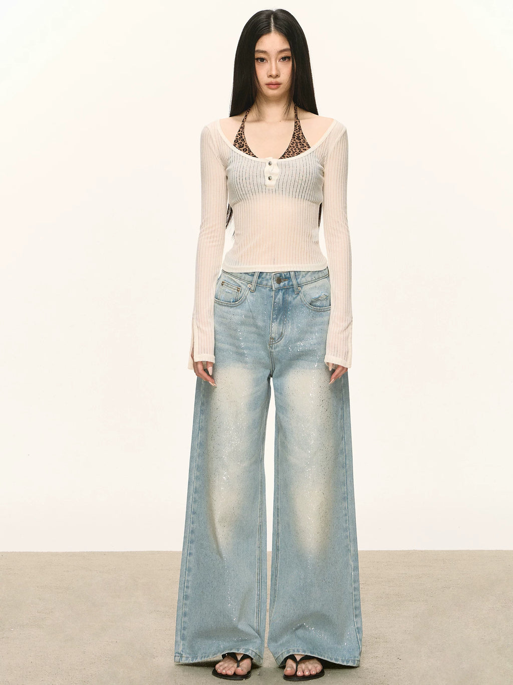 Anna Aneae High Waist Loose Sparkling Jeans