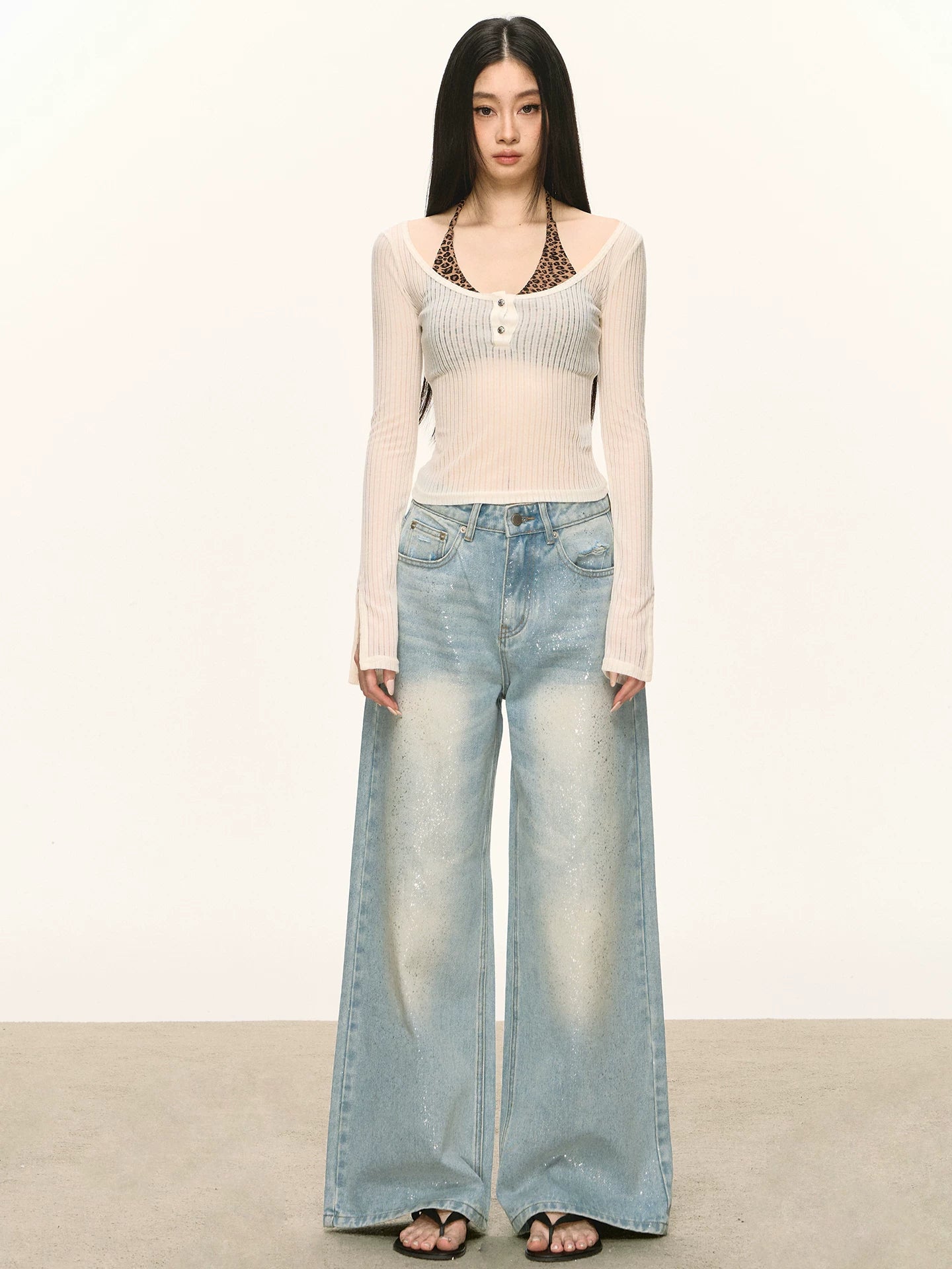 Anna Aneae High Waist Loose Sparkling Jeans