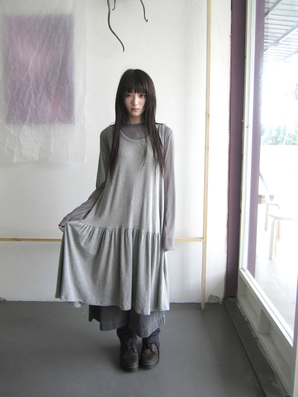 Ang:project Versatile Layered Mesh Hem Long Sleeves