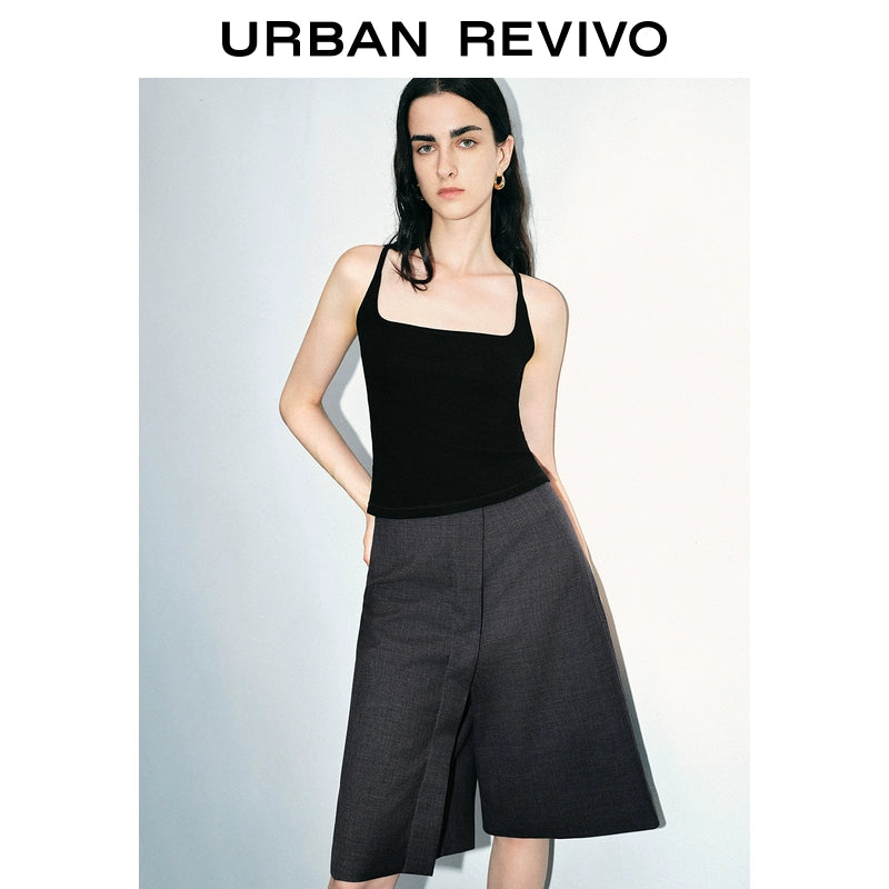 URBAN REVIVO Casual Versatile Slim Square Neck Vest