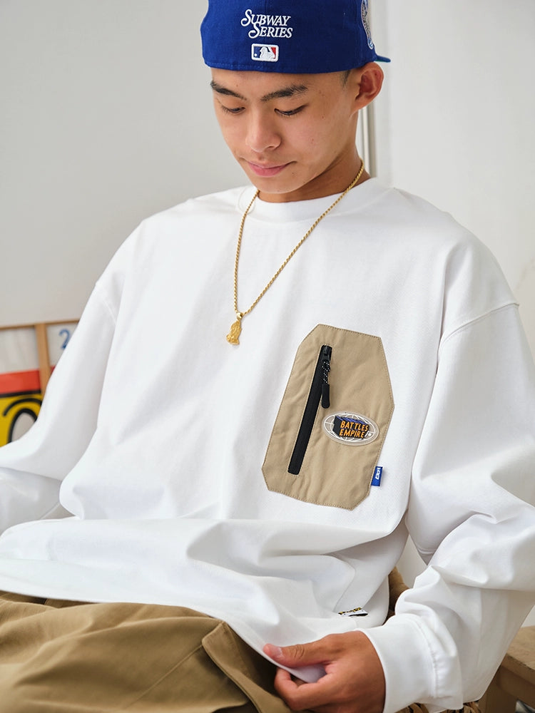 Battles Epoxy Contrast Color Casual Long Sleeve