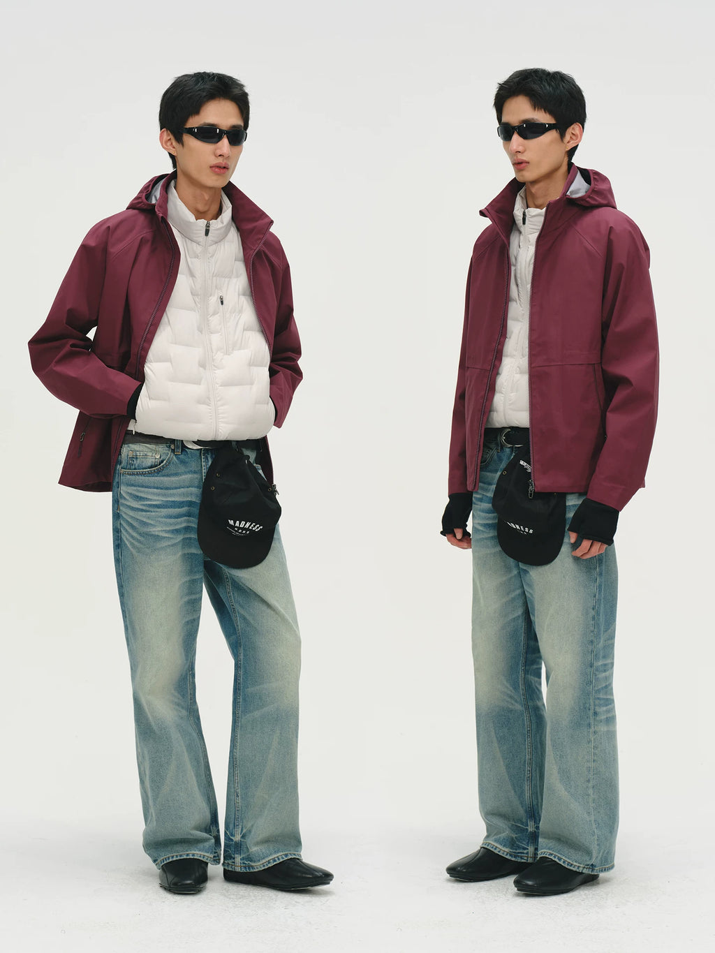 No Logo Loosestraight-leg Slightly Wide Jeans