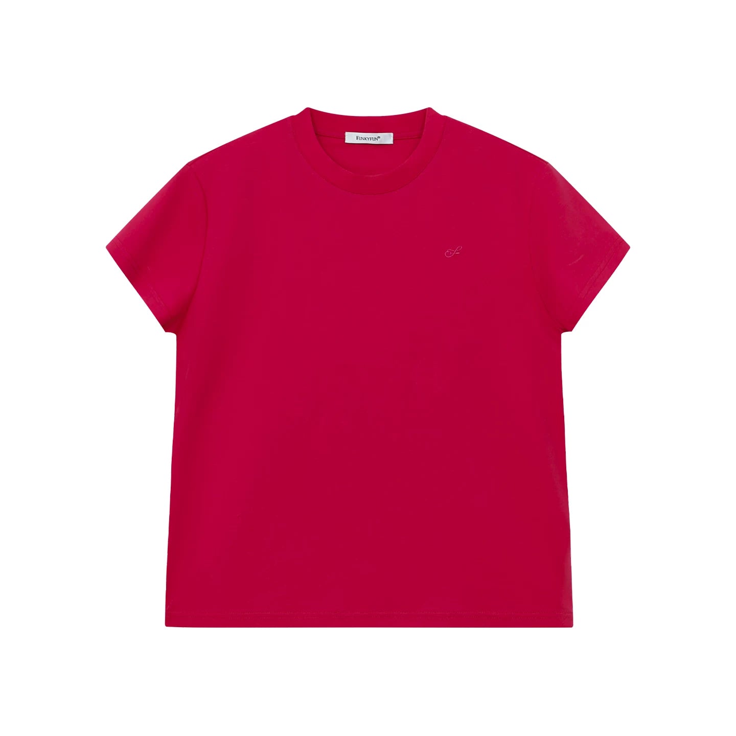 FUNKYFUN Loose Front Shoulder Minimalist Casual Tee