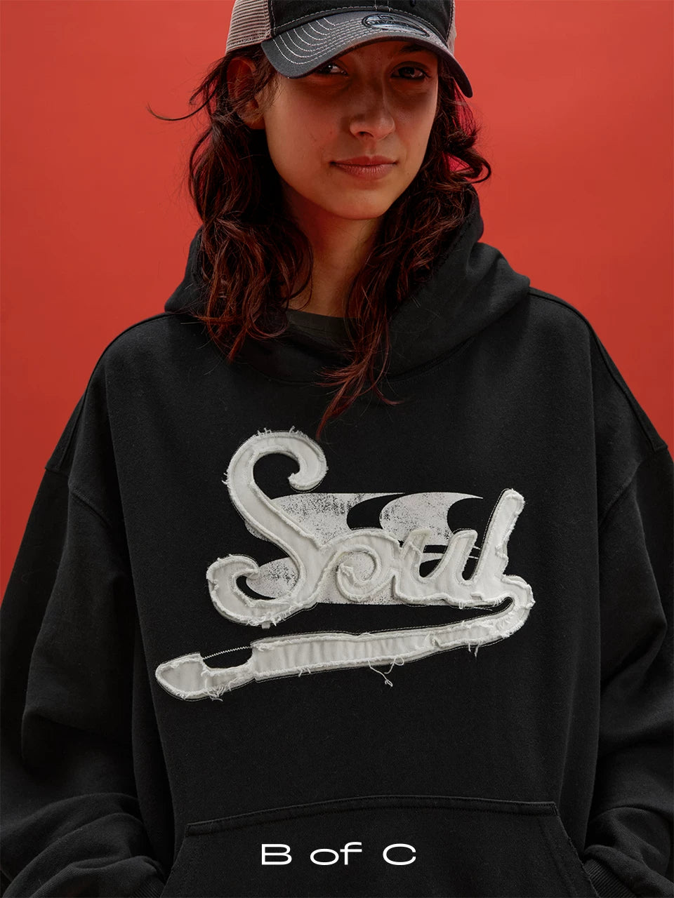 CryingCenter Vintage Patch Embroidered Hooded Sweater