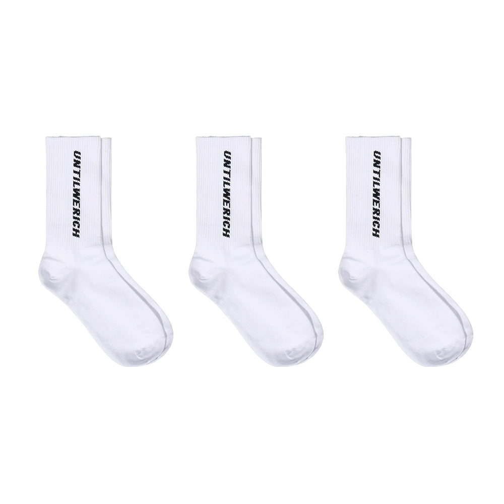 UNTILWERICH Street Solid Color Sports Cotton Medium Tube Socks