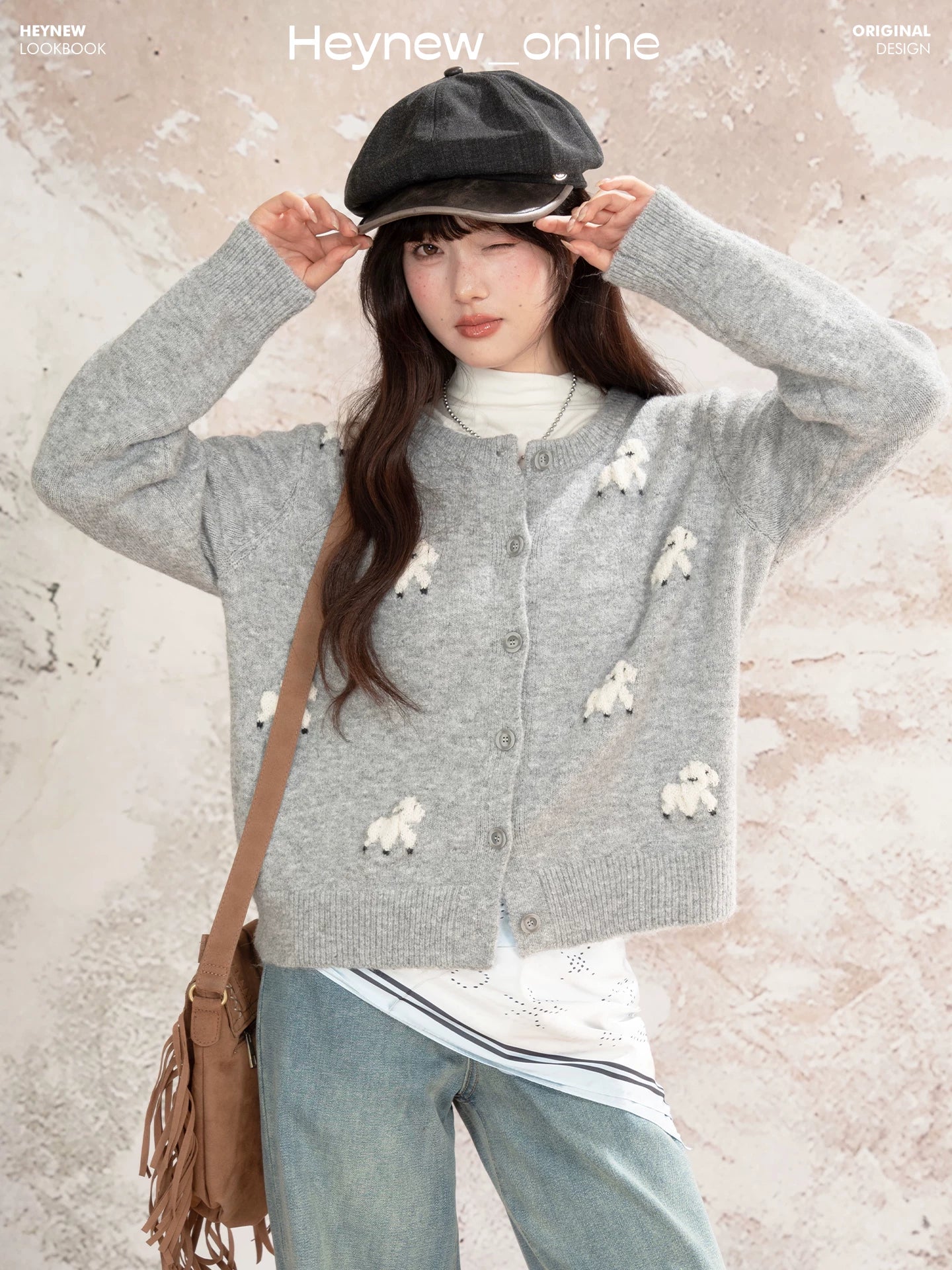 LOVEHEYNEW Korean Sweet and Thin Versatile Sweater