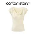 Cantonstory Slim Fit and Thin Waist Short Sleeve Knitted Tee