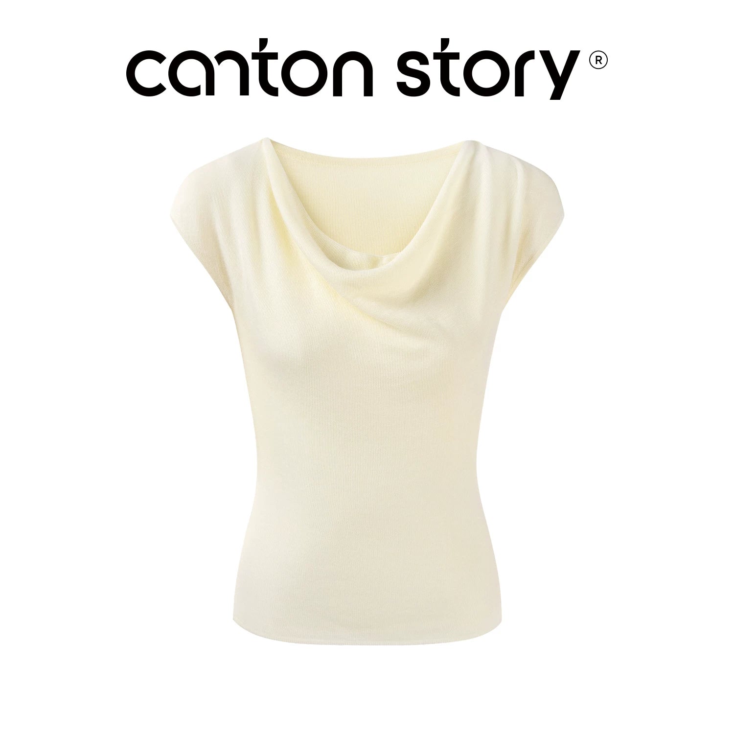 Cantonstory Slim Fit and Thin Waist Short Sleeve Knitted Tee