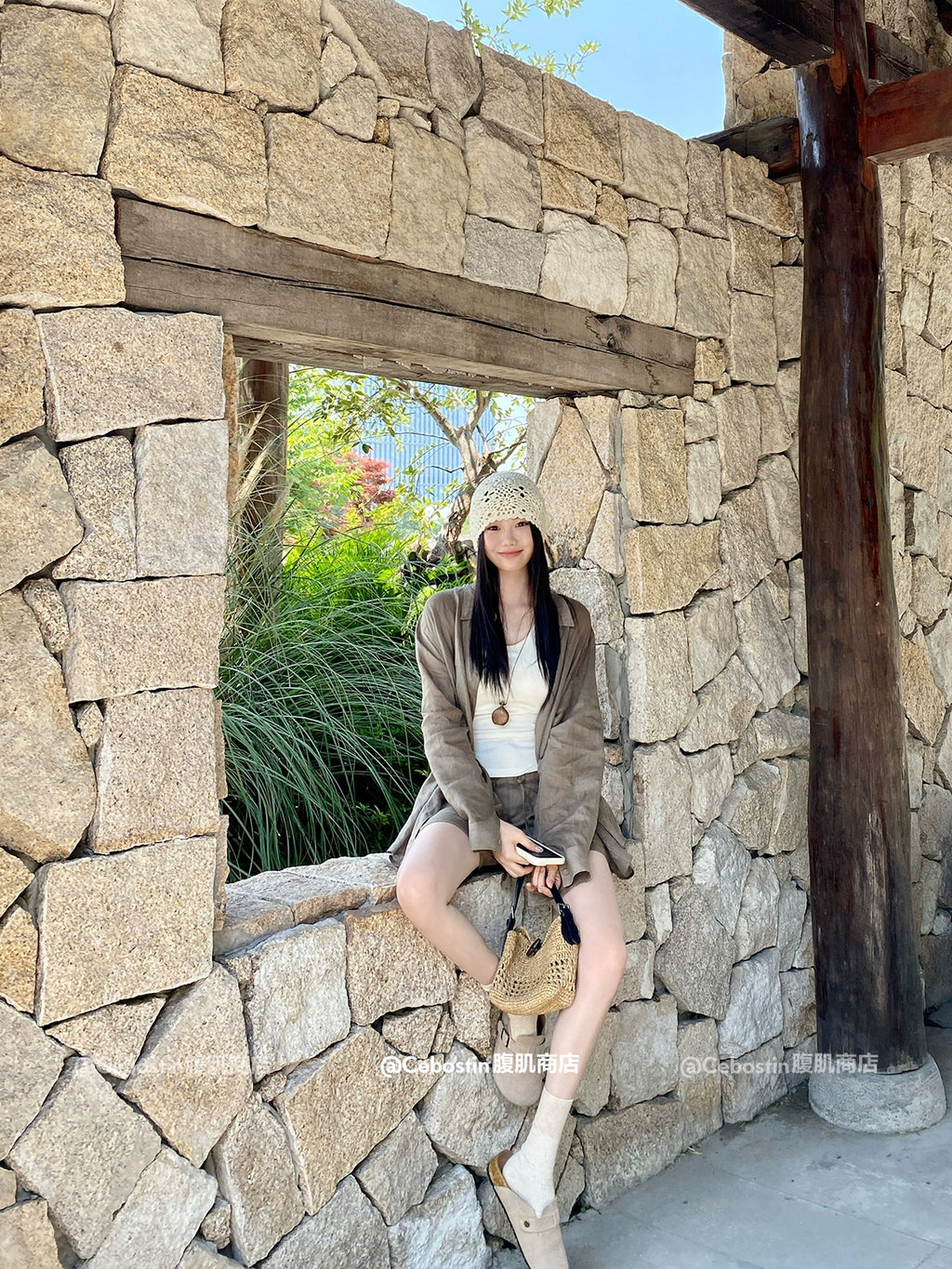 Cebostin Retro Soft Bottom Bag Head Half Clogs