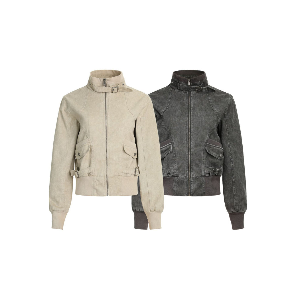 CHANYOOU Vintage Stand-up Collar Neutral Style Jacket