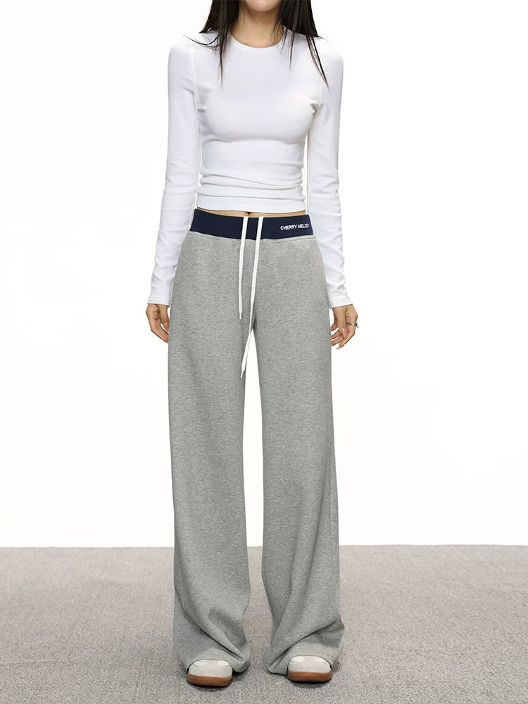 Cherry Melody High Waist Drawstring Casual Micro-pull Pants