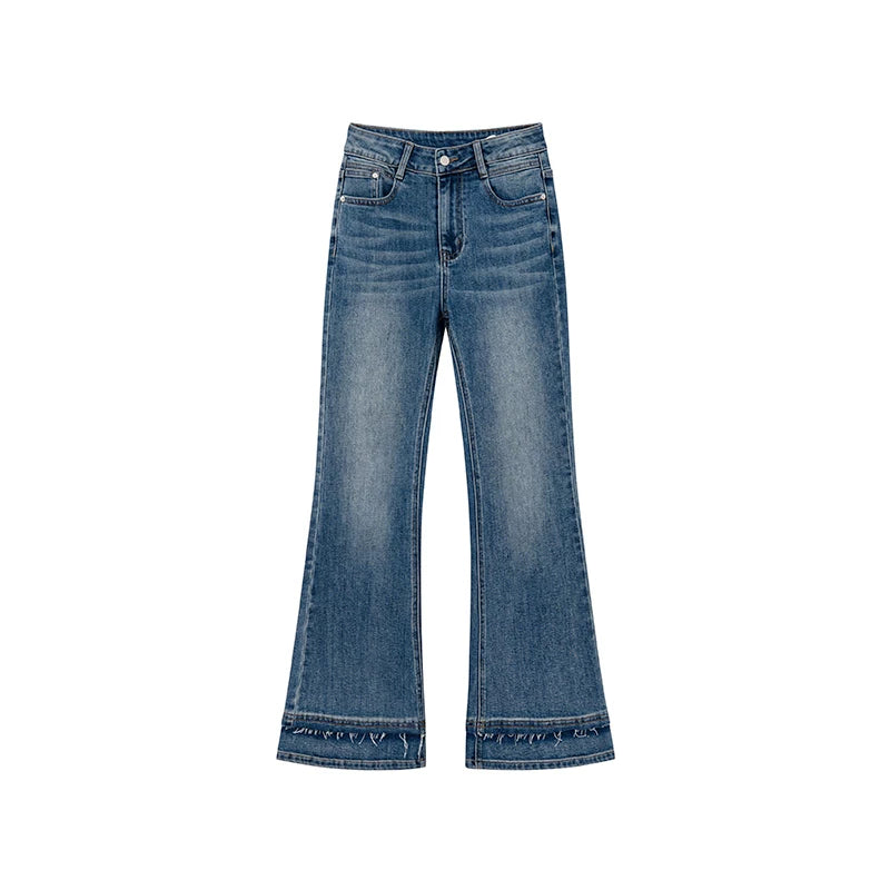 KANO Slim Fit Stretch Flared Jeans