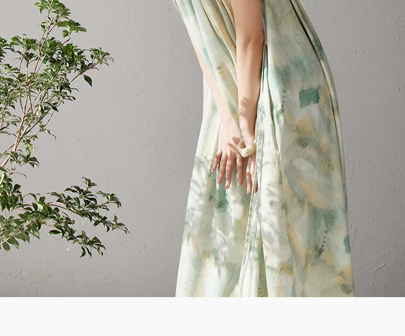 YUENEI Modal Ice Silk Dress Can Be Worn Outside The Suspender Nightdress
