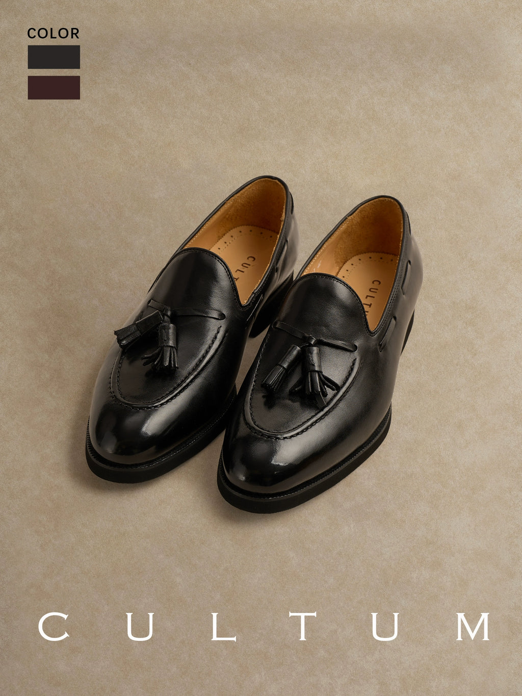 CULTA Classic Versatile Round Head Flat-soled Leather Shoes