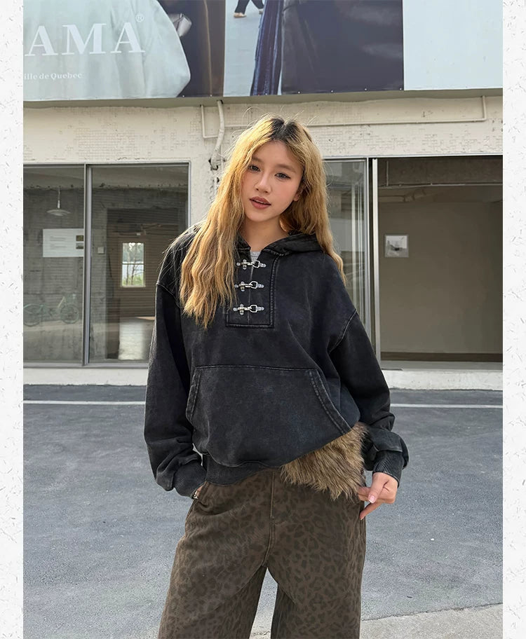 CCYE Lobster Button Heavy Hooded Sweater