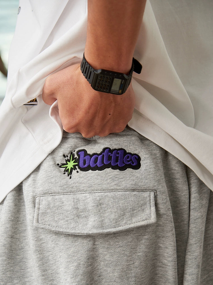 Battles Embroidered Multi-pocket Terry Tooling Shorts