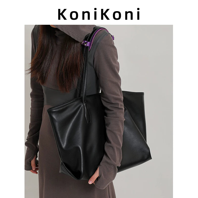 KoniKoni Niche Large Capacity Premium Textured Shoulder Bag