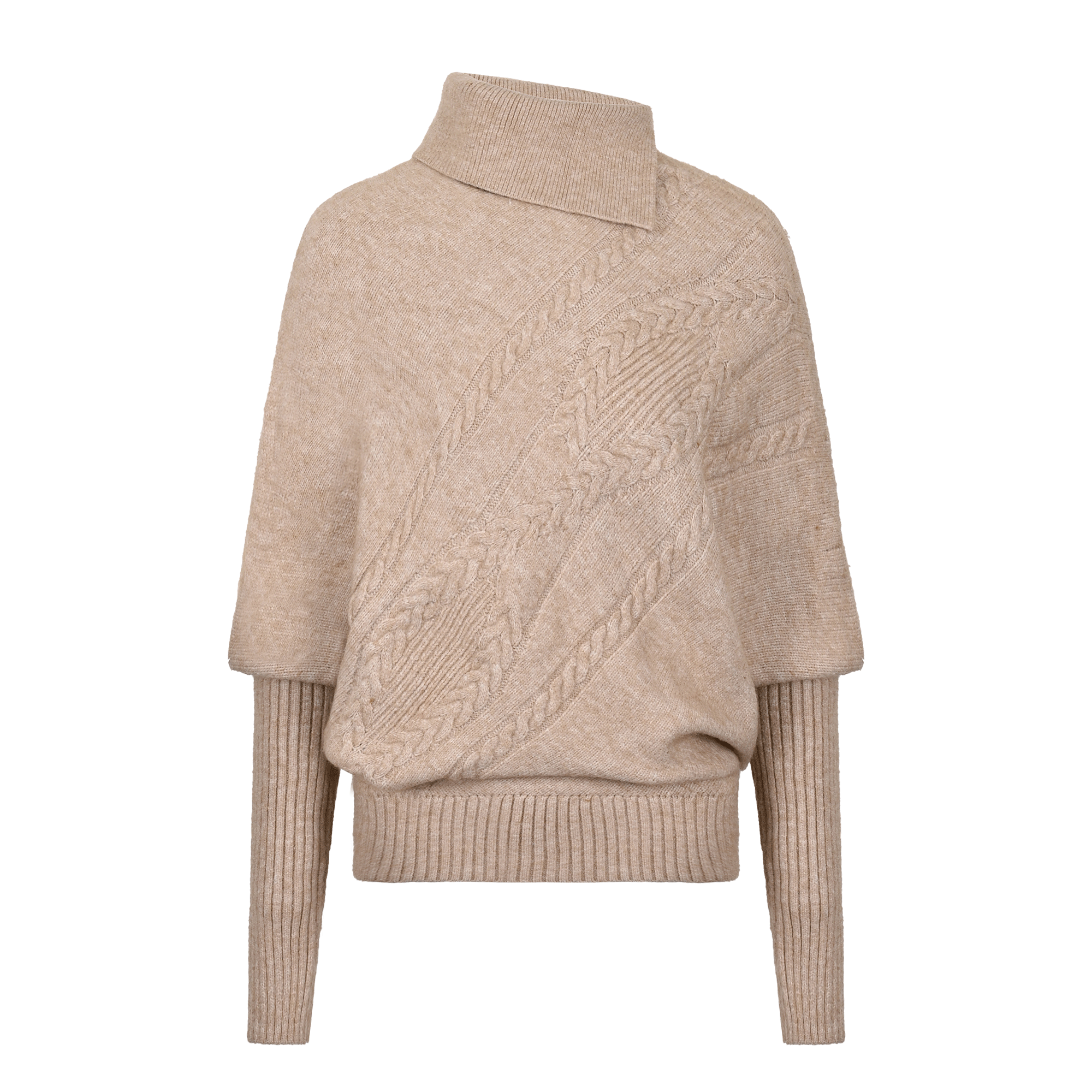 Umoumo Twisted Loose Lapel Color Buckle Cape Sweater