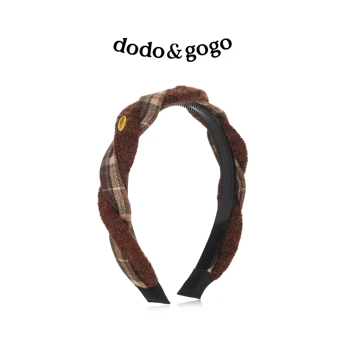 DODOGOGO Retro Woolen Plaid Face Wash Headband
