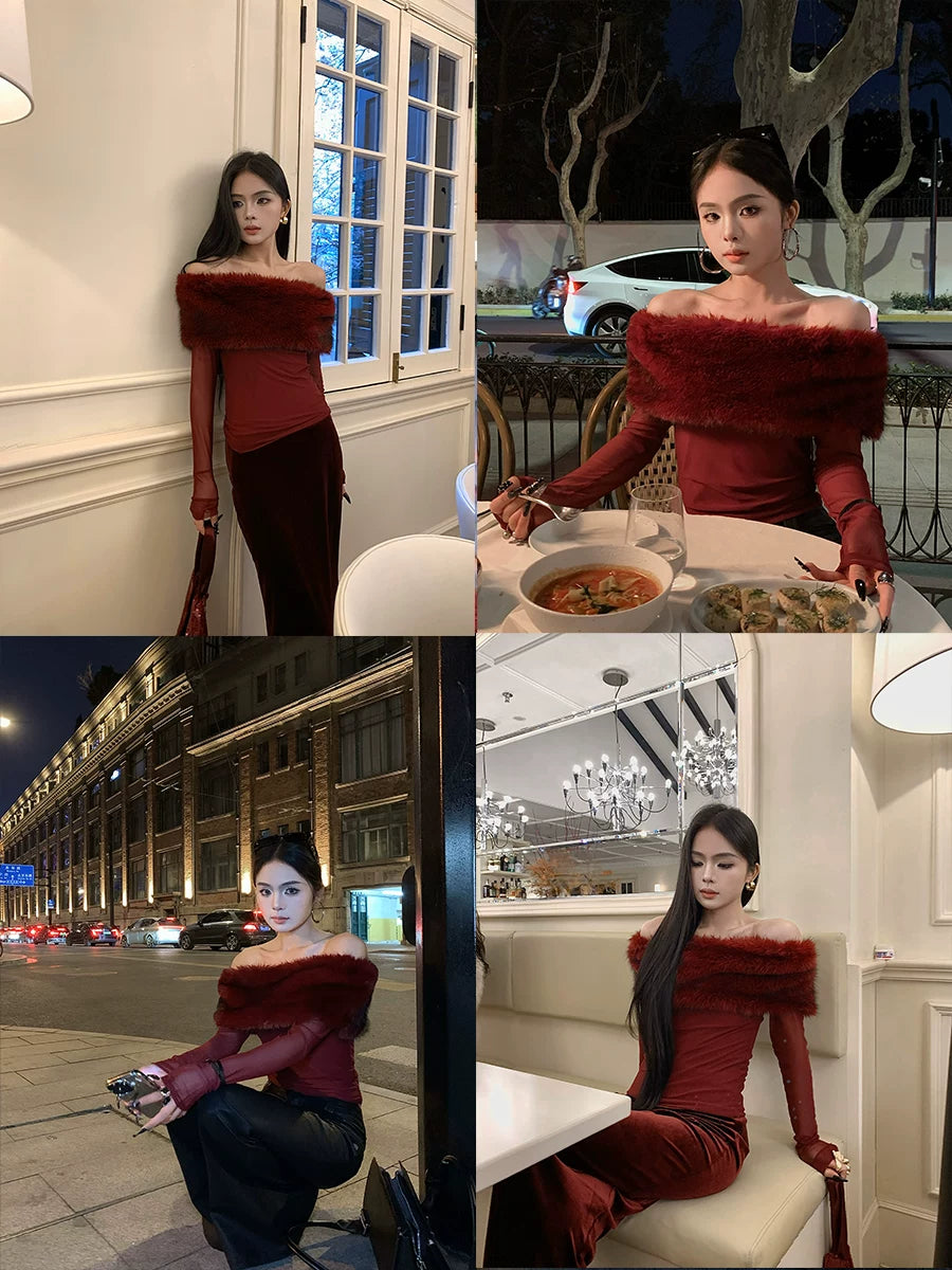 CHUYUQI Shoulder-knit Sweater