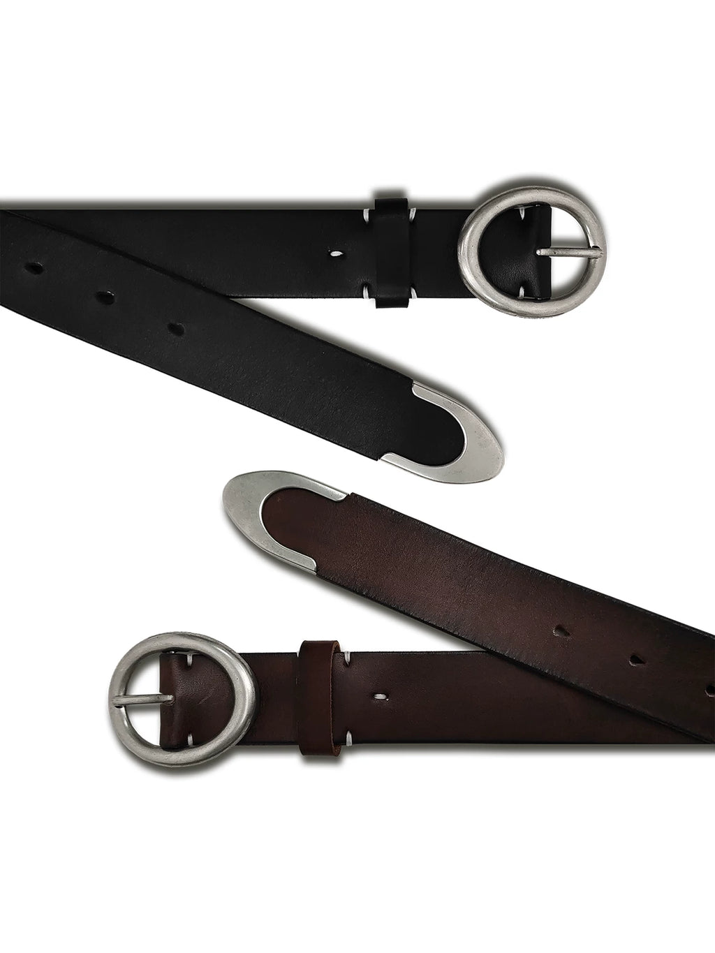 WANNALAB Top Layer Cowhide Hand-stitched Belt