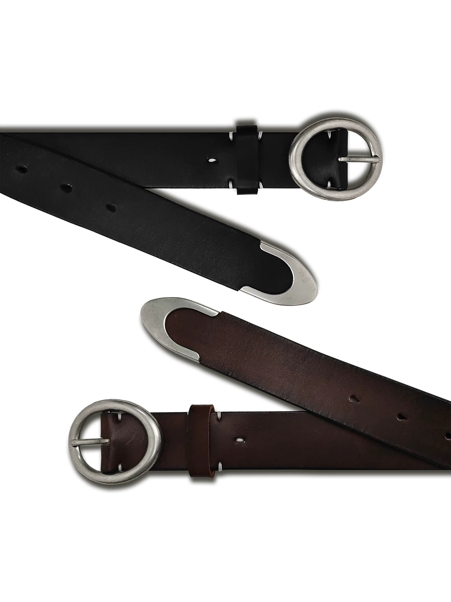 WANNALAB Top Layer Cowhide Hand-stitched Belt