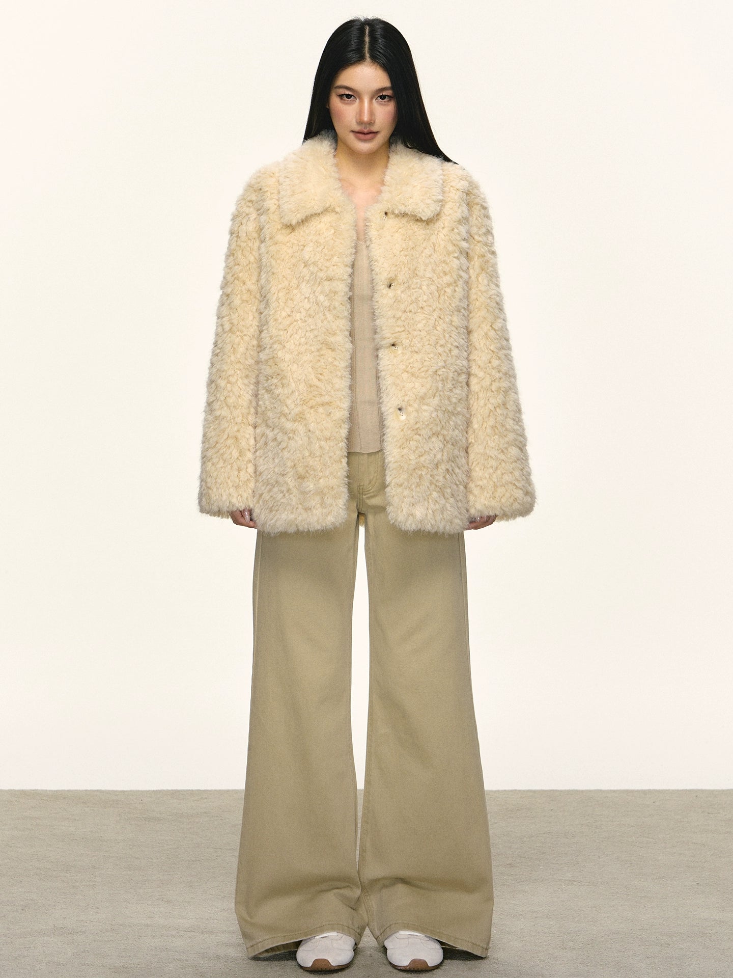 Anna Aneae Soft Waxy Warm Lamb Wool Coat