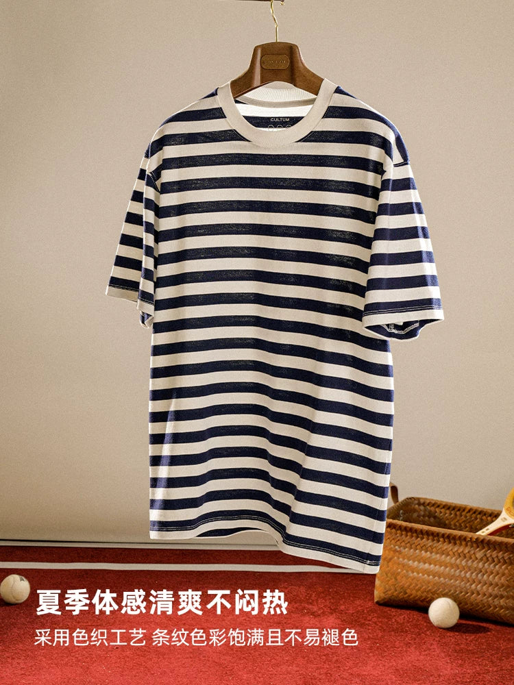 CULTUM Retro Sport Wide Striped Tee