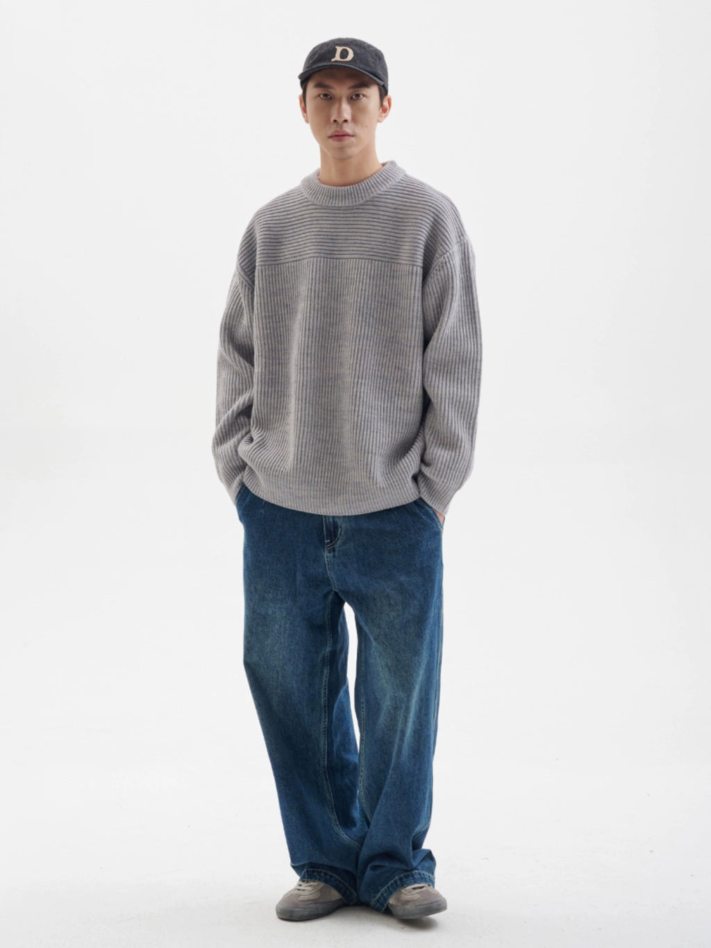 BUTTBILL 15% Sheep Wool Crew Neck Ingot Long Sleeve Sweater