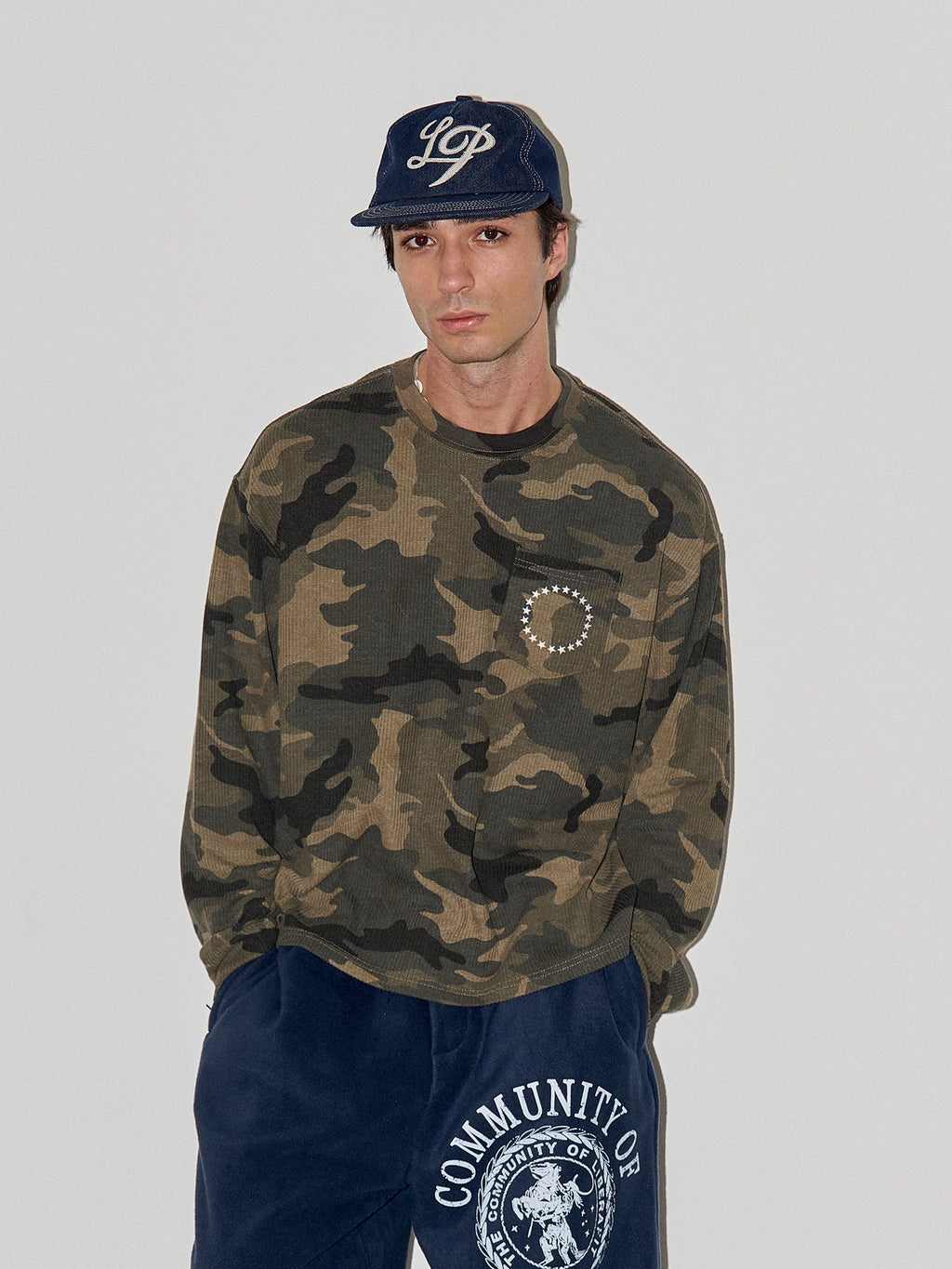 LIBERAFIT Camouflage Waffle Embroidery Long Sleeve