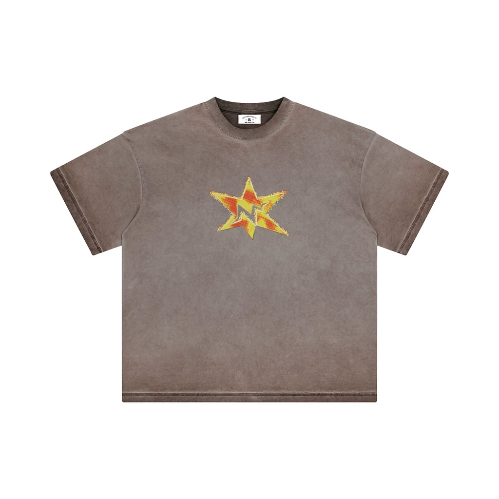 MindError Flame Star Print Gradual Change Tee