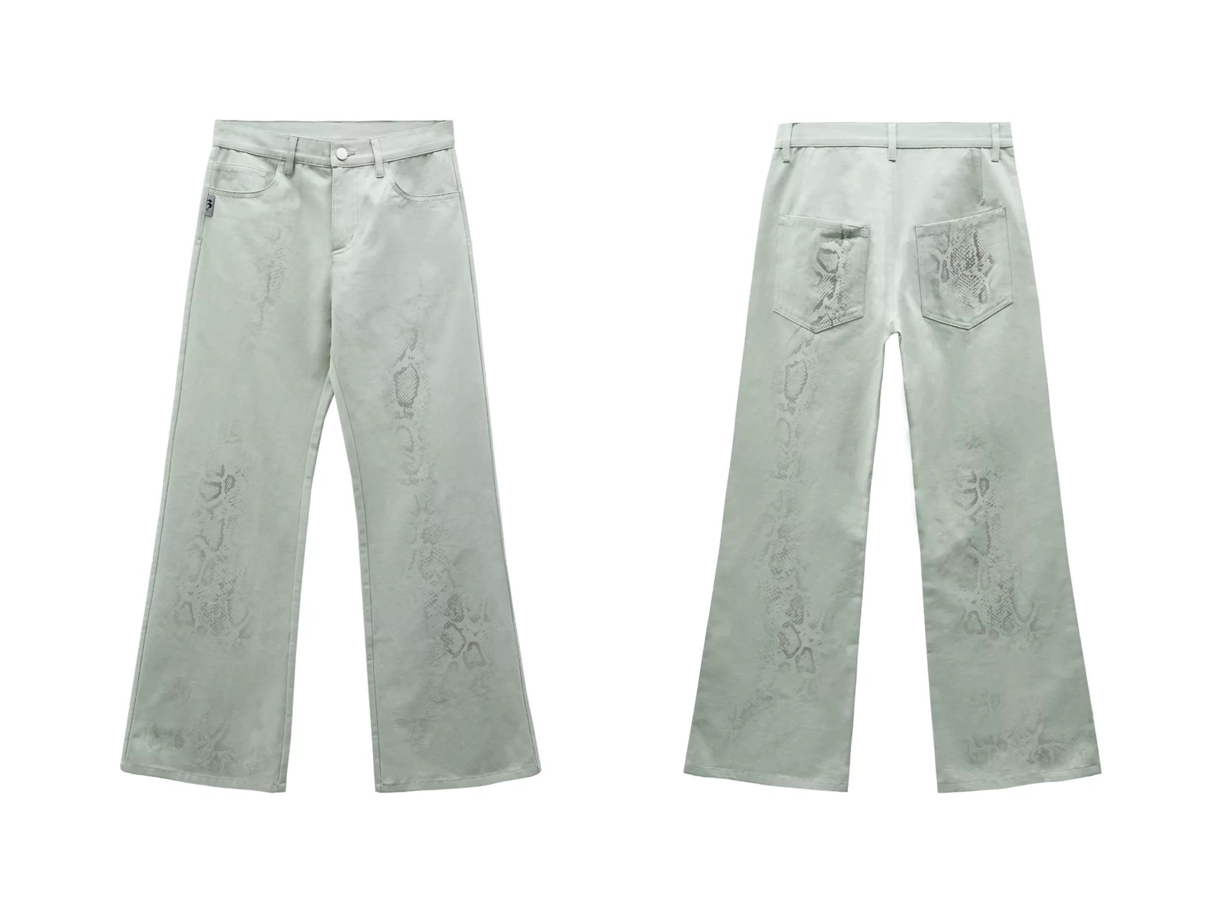 FUZZYKON Gradual Change Animal Texture Straight Jeans