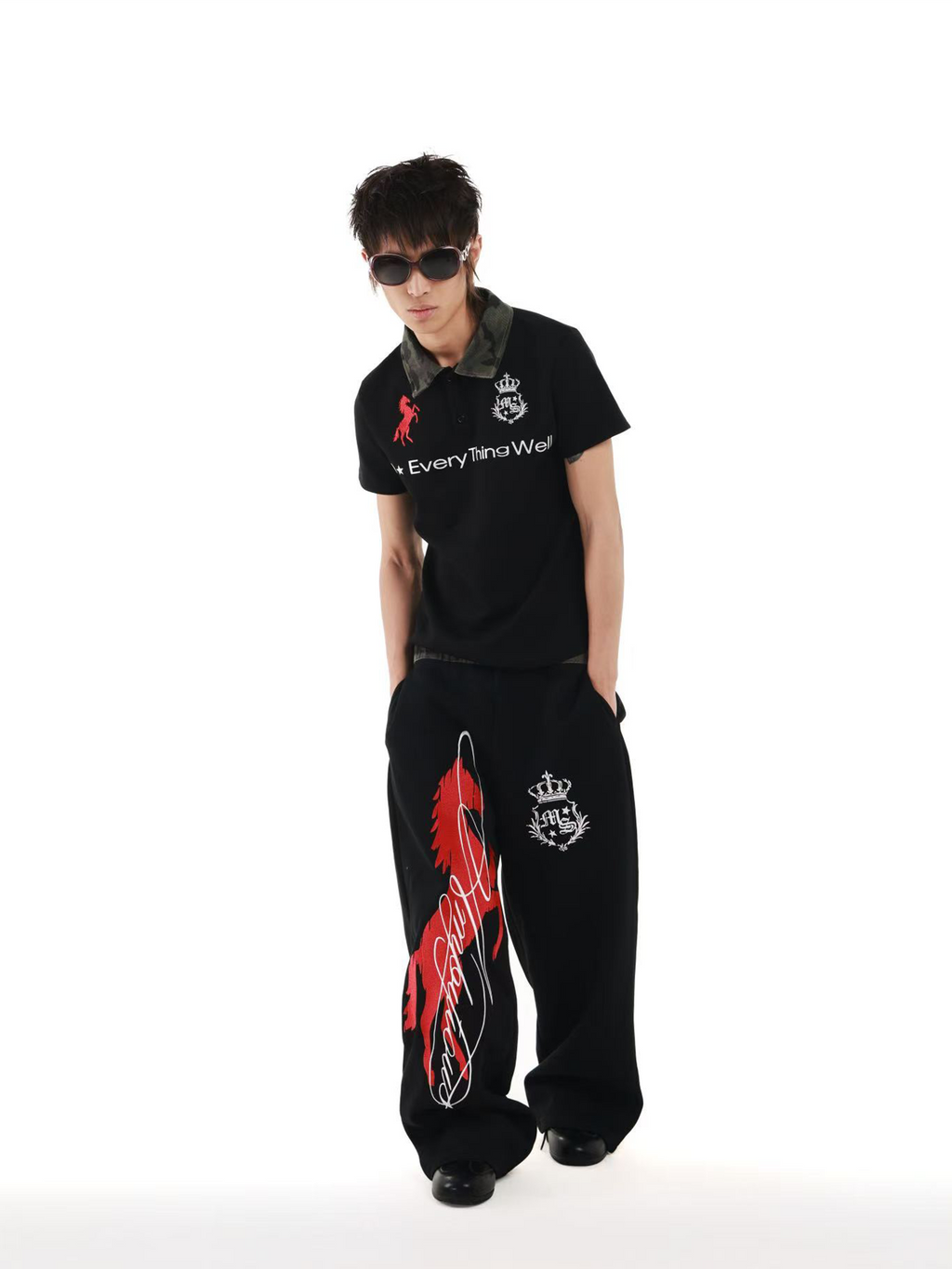 DETW Camouflage Contrasting Casual Sweatpants