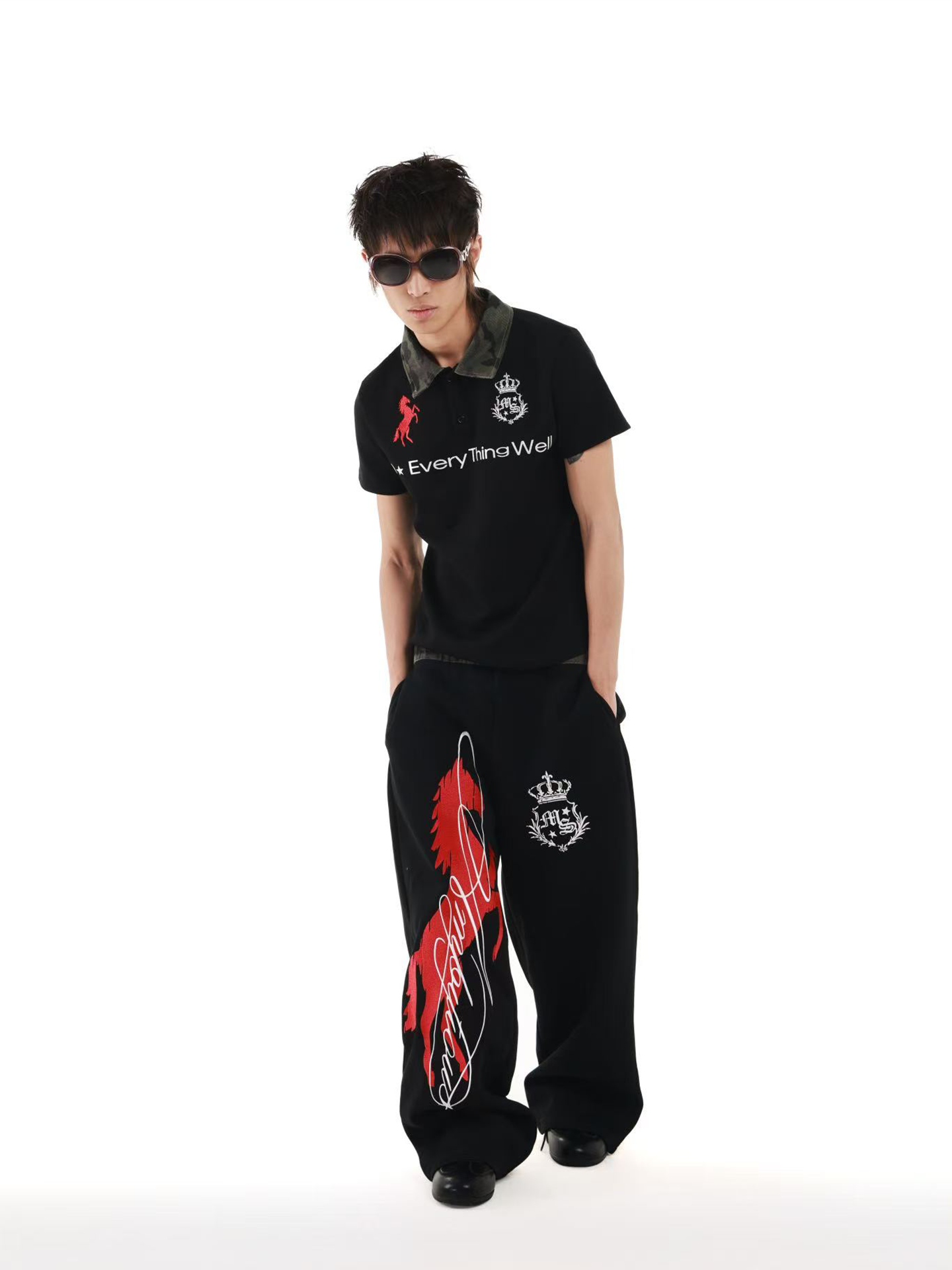 DETW Camouflage Contrasting Casual Sweatpants