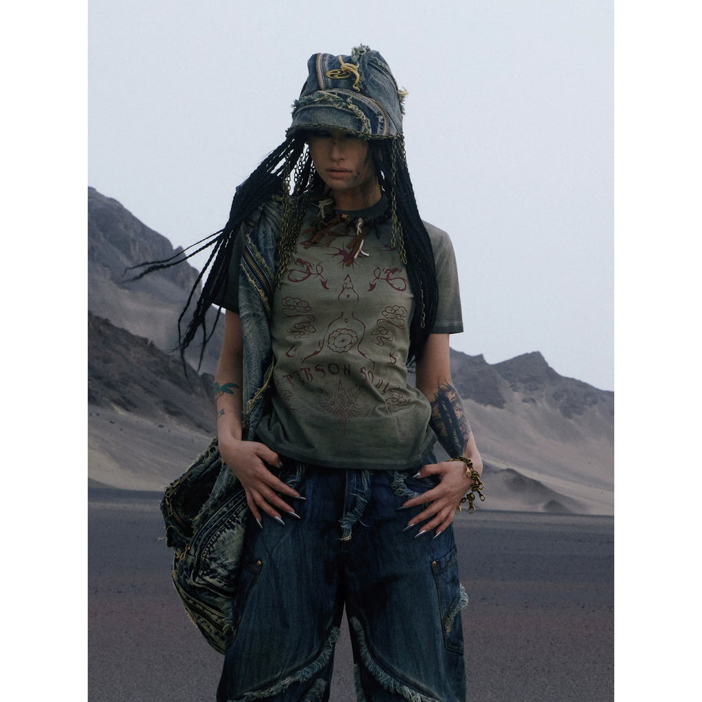 PERSONSOUL * Totem Element Slim Shoulder Tee