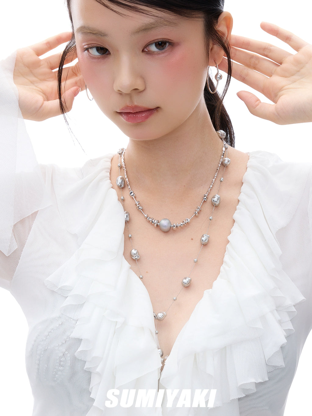 SUMIYAKI Pearl Clavicle Y Necklace