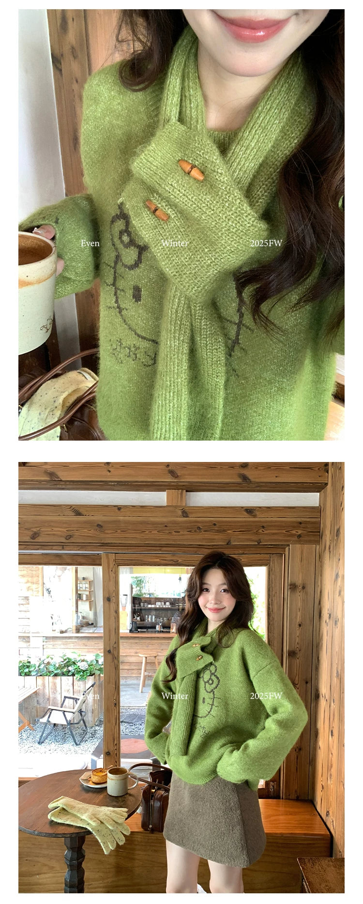 Even Chunky Kitty Sweater with Scarf