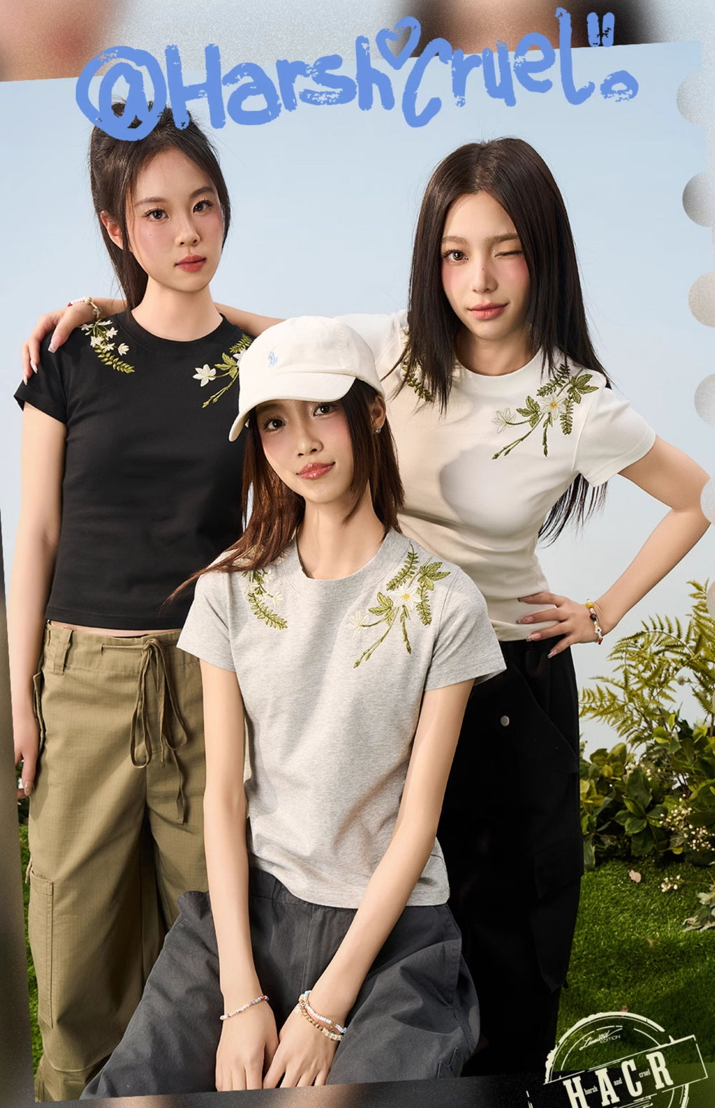 HACR Children's Fun Plant Flower Embroidery Tee
