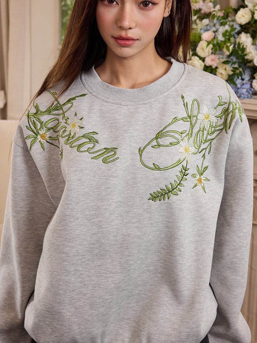Harshandcruel handwritten flower winding Sweater