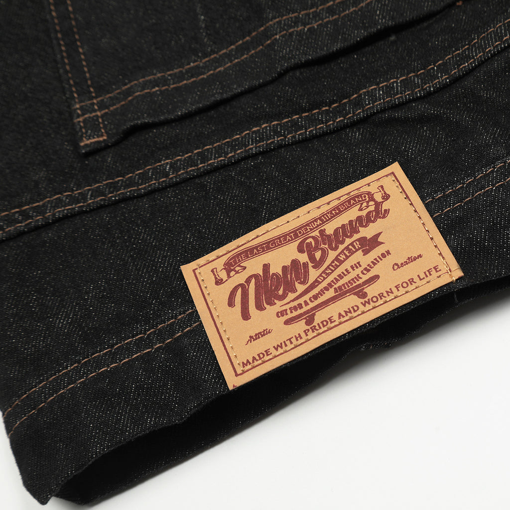 11KN High Street Retro Niche Black Washed Wide-leg Reverse Jeans