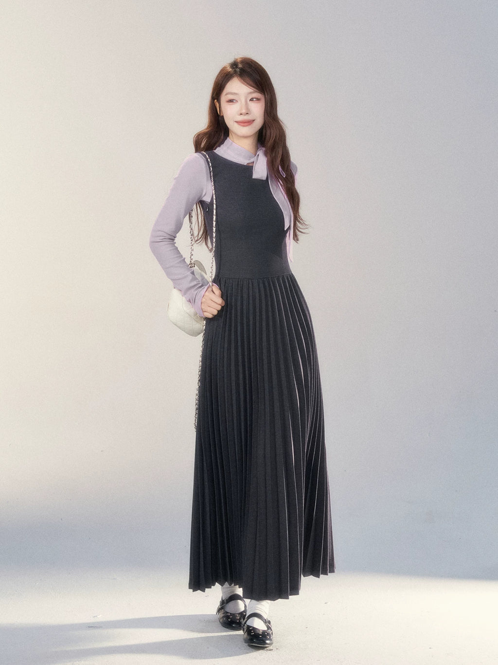 Wildberry Retro Vest High-end Pleated Dress