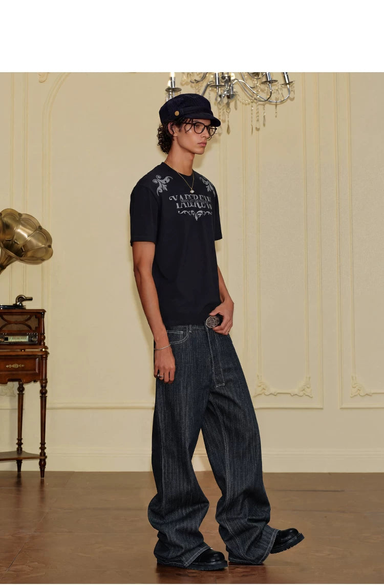 YADcrew Vintage Loose Straight Wide Leg Skinny Jeans