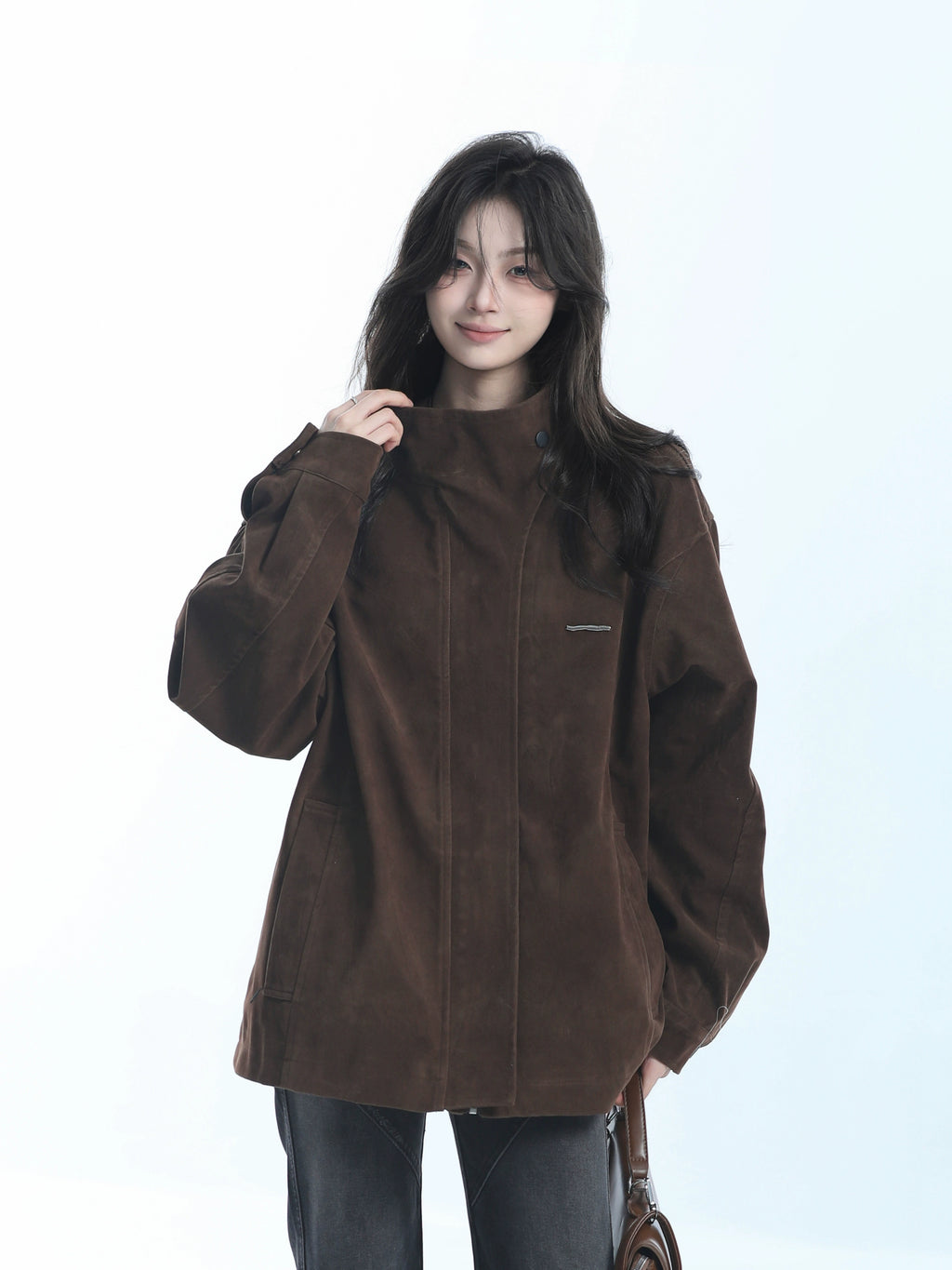 Zuocisankon Vintage Niche Loose Zipper Jacket