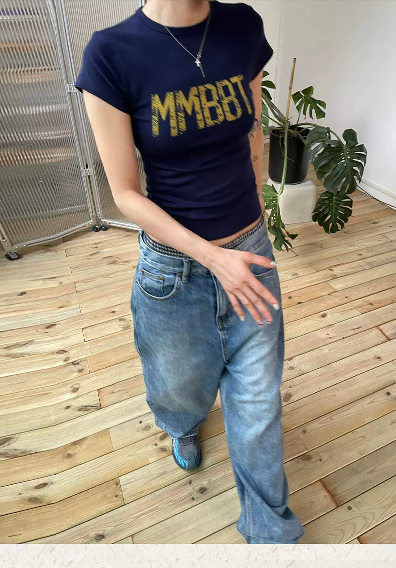 MMBBT Letter Double-sided Printed Slim Tee