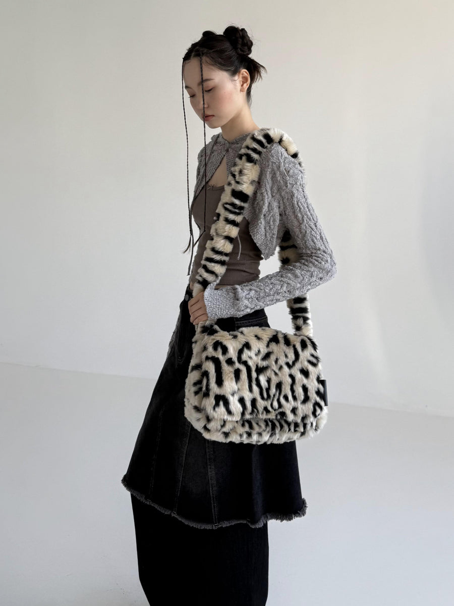 DirtySix spotted leopard flip square bag