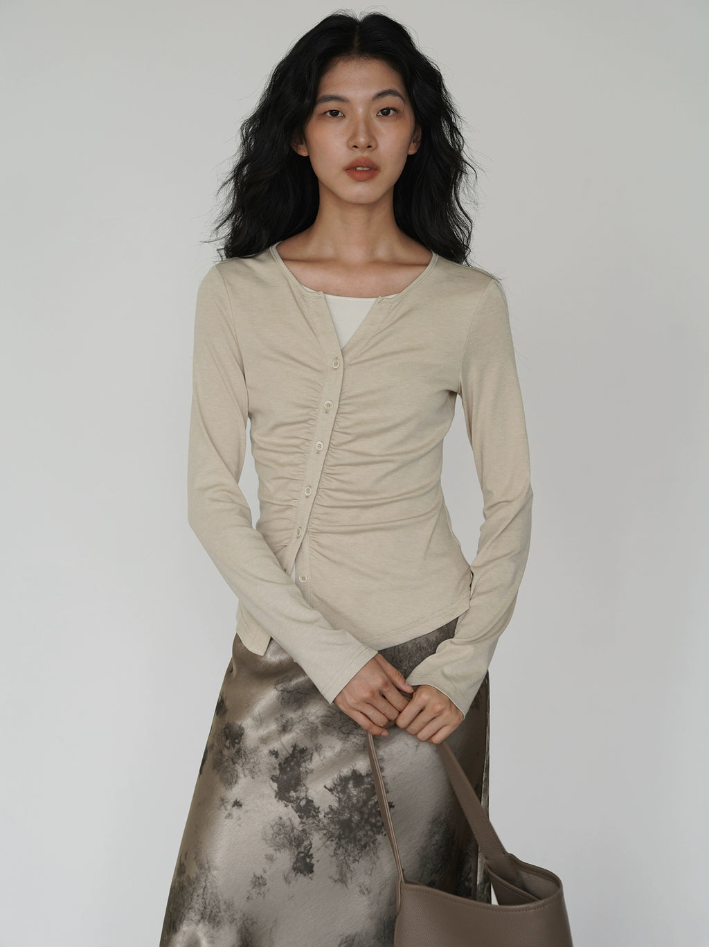 EIGHTHMONTH Fake Two-piece Slim-fit Pleated Waist Long Sleeve