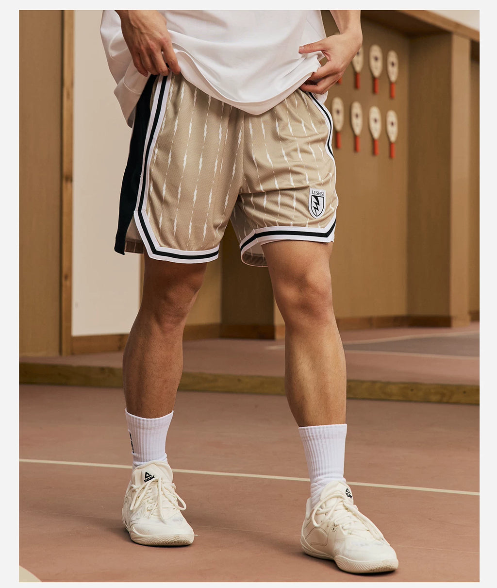 LUSHISI Mesh Contrasting Stitched Slacks
