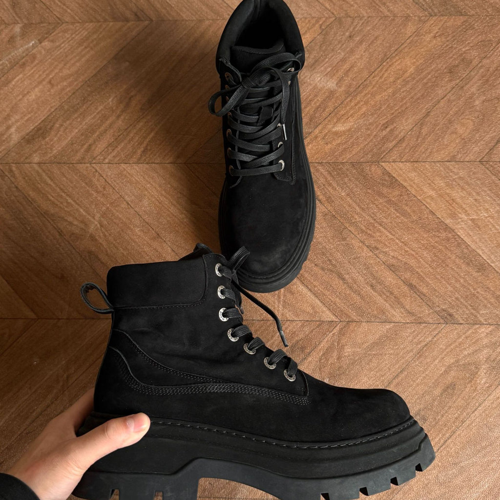 EME Cowhide Retro Non-slip Tooling British Style Short Boots