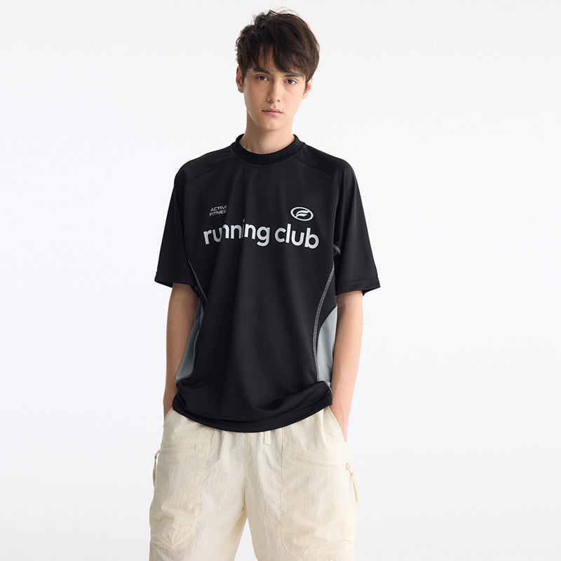 UNF Reflective Printing Splicing Contrasting Tee